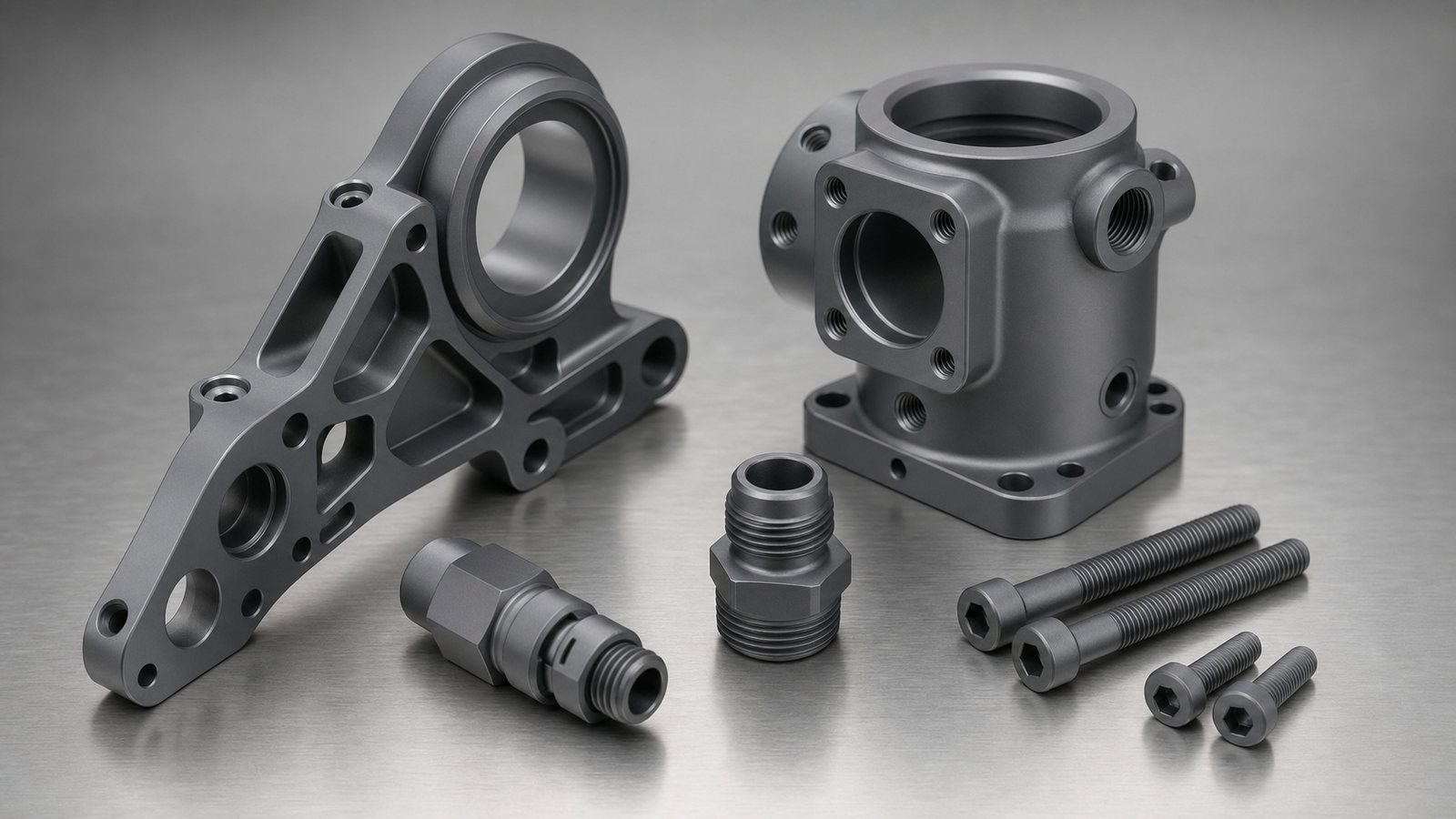 Precision aerospace and defense components with a matte Cerakote ceramic finish