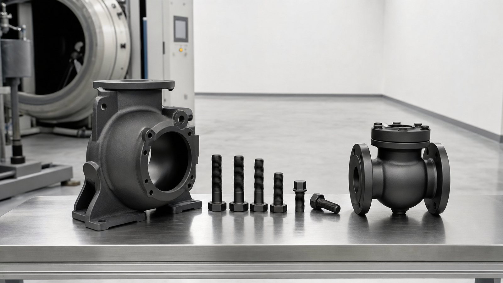 Industrial pump housing, valve body, and fasteners finished with a durable Cerakote thin-film ceramic coating